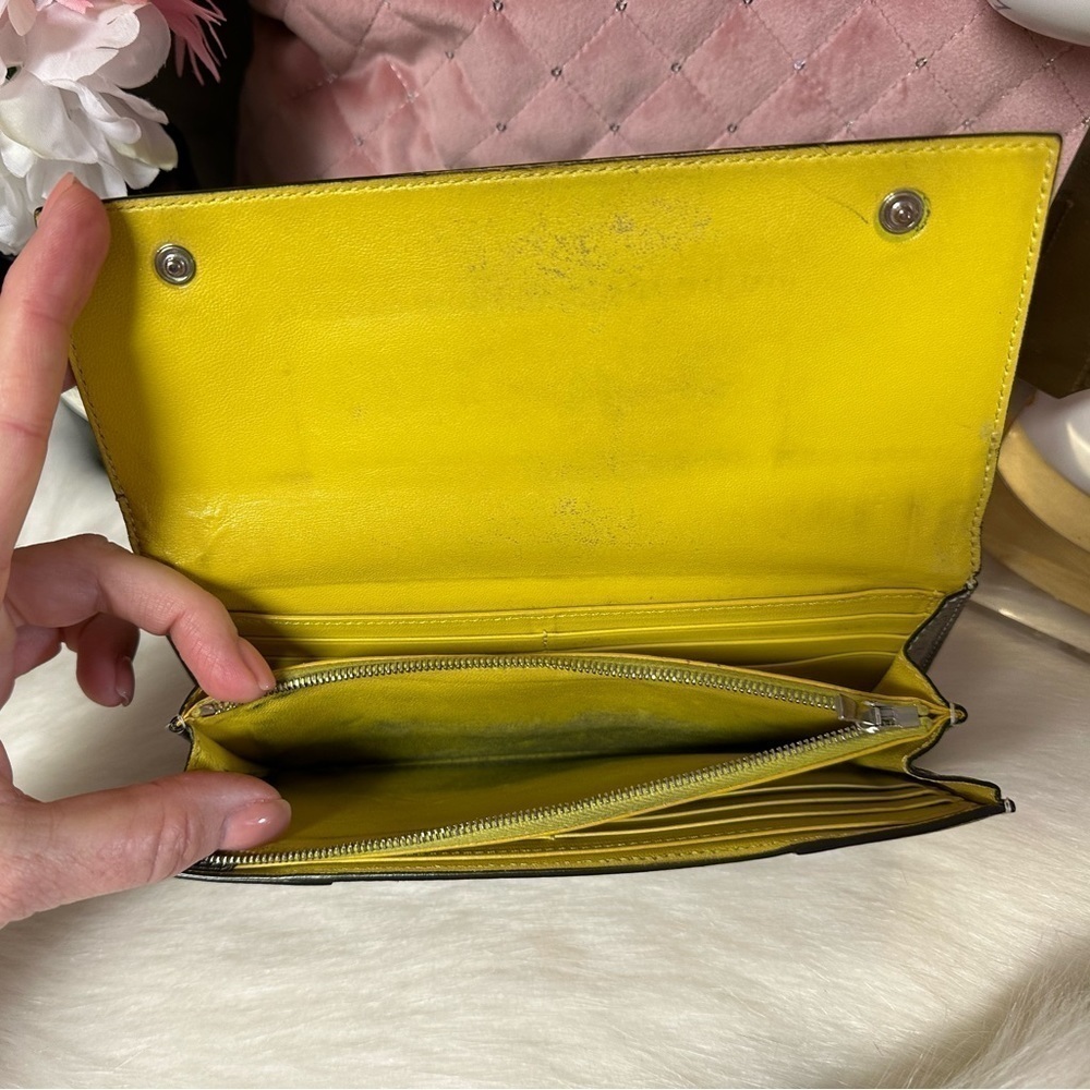 AUTHENTIC CELINE LARGE FLAP MULTIFUNCTION WALLET GRAY CALFSKIN LEATHER ITALY - Picture 10 of 13